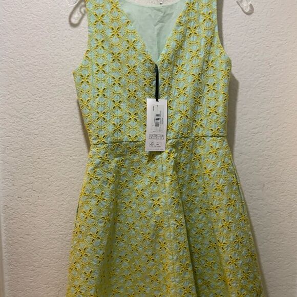 SALONI Jesse Broderie Anglaise Cotton Mini Dress In Green - Picture 7 of 12